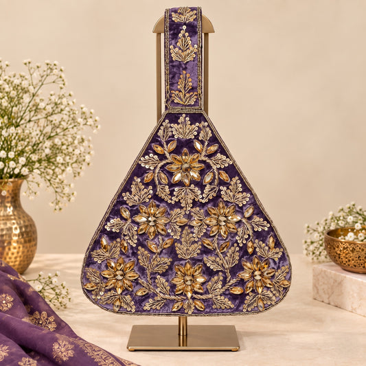 Ornate Lavender Embroidered Potli