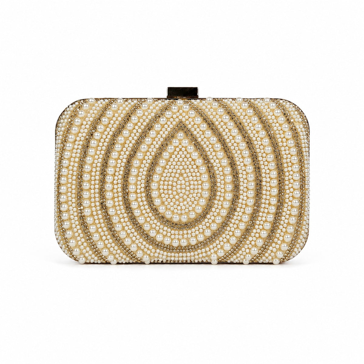 Champagne Teardrop Motif Clutch