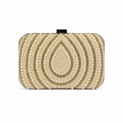 Champagne Teardrop Motif Clutch