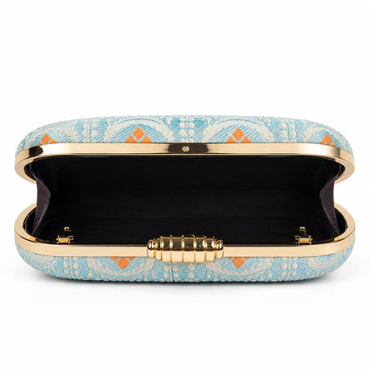 Pastel Blue Floral Clutch