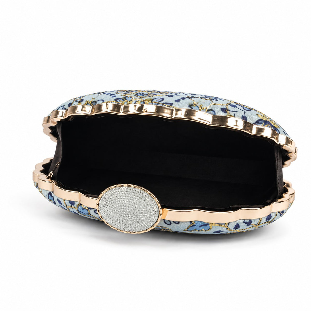 Ornate Blue Floral Clutch