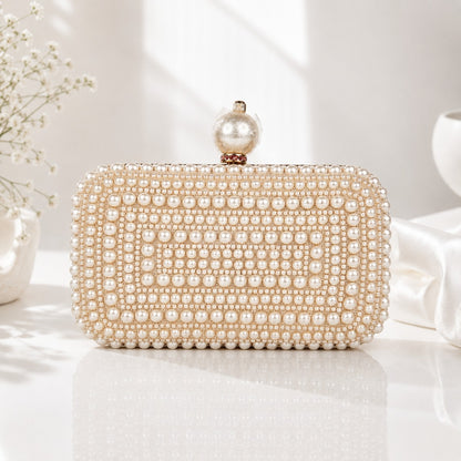 Blush Pink Pearl Box Clutch